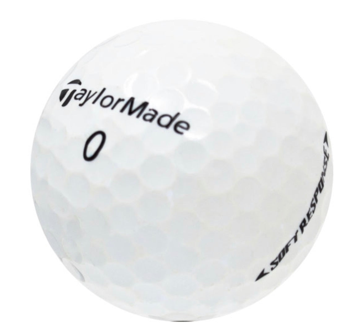 TaylorMade Soft Response Golf Balls - One Dozen, Near Mint/4A Quality, Recycled