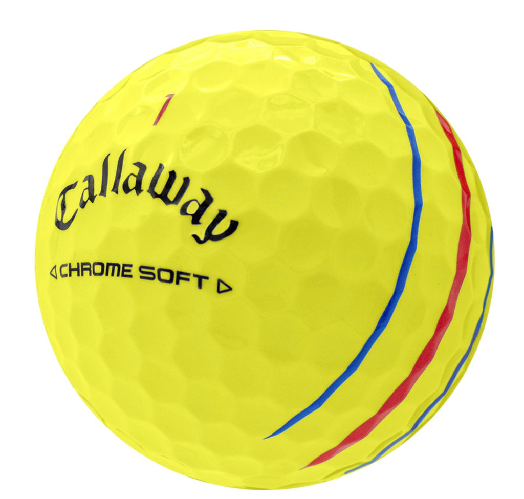 Callaway Chrome Soft Triple Track Yellow - One Dozen, Good/3A Quality, Recycled